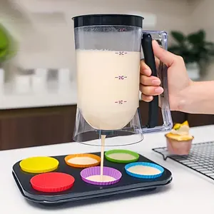 Pancake Batter Dispenser, Batter Measuring Dispenser with Squeeze Handle, Multifunctional Baking Tool for Cupcake, Waffle, Cookie, Baking Supplies