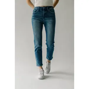 The Kincaid High Rise Slim Straight Jean in Medium Blue