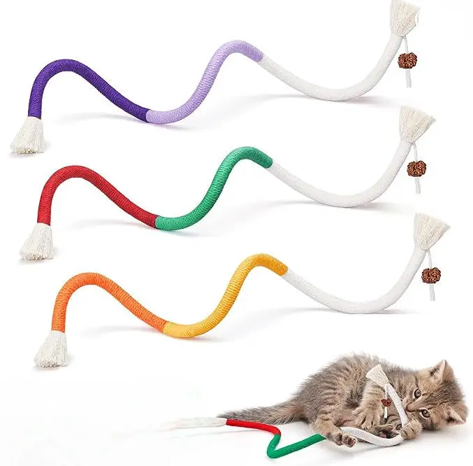 Cat Chew Toy 3 Pack - Silvervine & Cotton Rope Teething Stick for Kittens
