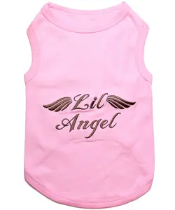 Parisian Pet 'Lil Angel' Dog & Cat T-Shirt – Cute Embroidered Cotton, Comfortable & Stylish – Pink