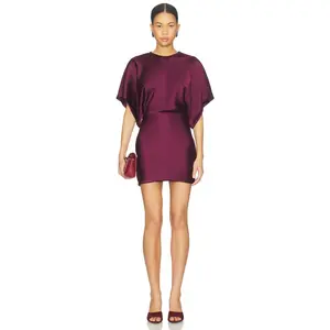 Norma Kamali Reverse Obie Mini Dress in Plum