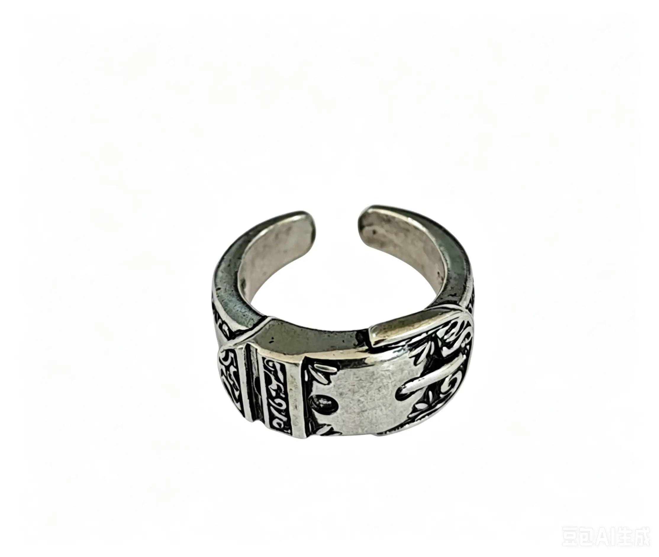 Wrangler Adjustable Belt Rings for Men - Antique Silver-Plated Decorative Belt Buckle & Bull Head Statement Pieces, Southwestern Cowboy Costume Jewelry Accessories, Cowboy Belt Rings