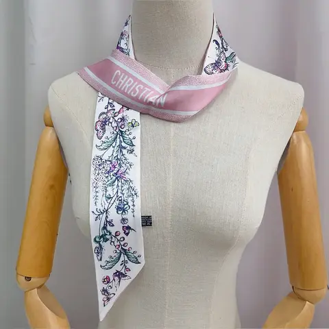 Spring new versatile Tarot plant floral women's fashion long ribbon scarf wrap neckerchief