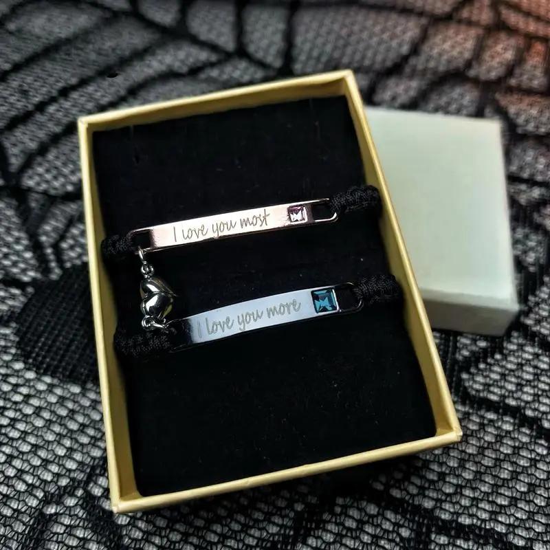 Adjustable Couple Bracelet Set, Heart Rate Bracelet & Rose Gift Box, Fashion Bracelet for Couples, Daily Clothing Decor, Trendy All-match & Exquisite Jewelry for Birthday Love Gift, Heart Charm Bracelet, Gift Ideas Valentine’s Day Gift Christmas Gift Adjustable Couple Bracelet Set, Heart Rate Bracelet & Rose Gift Box, Fashion Bracelet for Couples, Daily Clothing Decor, Trendy All-match & Exquisite Jewelry for Birthday Love Gift, Heart Charm Bracelet, Gift Ideas Valentine’s Day Gift Christmas Gift