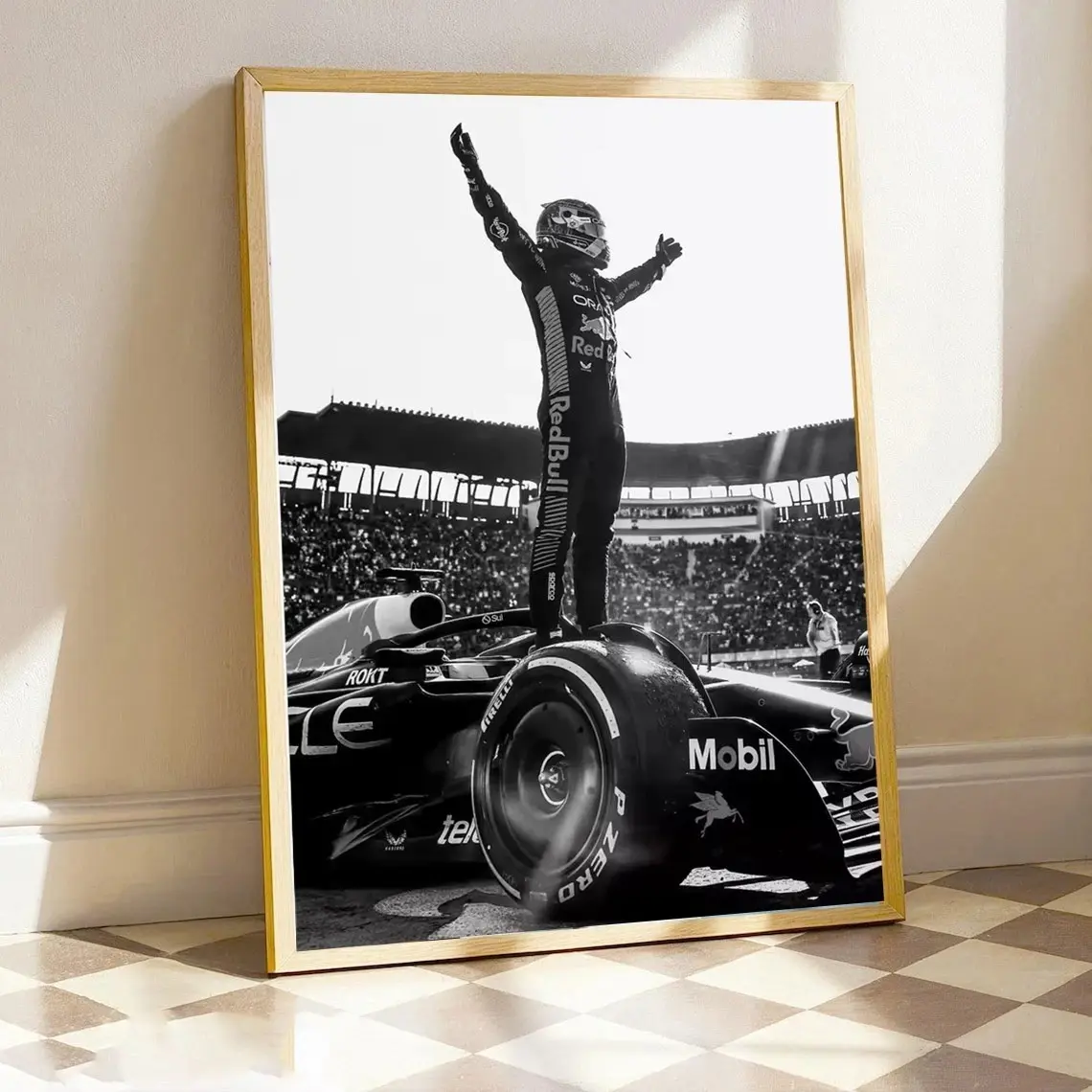 Vintage F1 Monaco Max Verstappen Motorsport Wall Art Poster