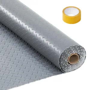 Garvee 7.5x25 FT Garage Floor Mat for Cars, 2.8mm Thickened PVC Non-Slip Garage Mat Roll, Diamond Plate Floor Protection for Indoor Use, Under SUV Truck Van Parking, Garage Floor Covering