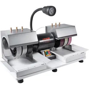 VEVOR Cabbing Machine, 6" 1/4HP 1800rpm Efficient, Lapidary Rock Grinder Polisher With Lamp & Water Pump, Gem Faceting Machine, Rock Grinding Machine for Gem Jade Stone, Create Cabochons for Necklaces