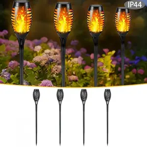 4pcs Solar Torch Lights, Flame Effect LED Outdoor Waterproof Lawn Lights, Landscape Lighting for Garden, Hotel & Beach, Needoh Garden Lights