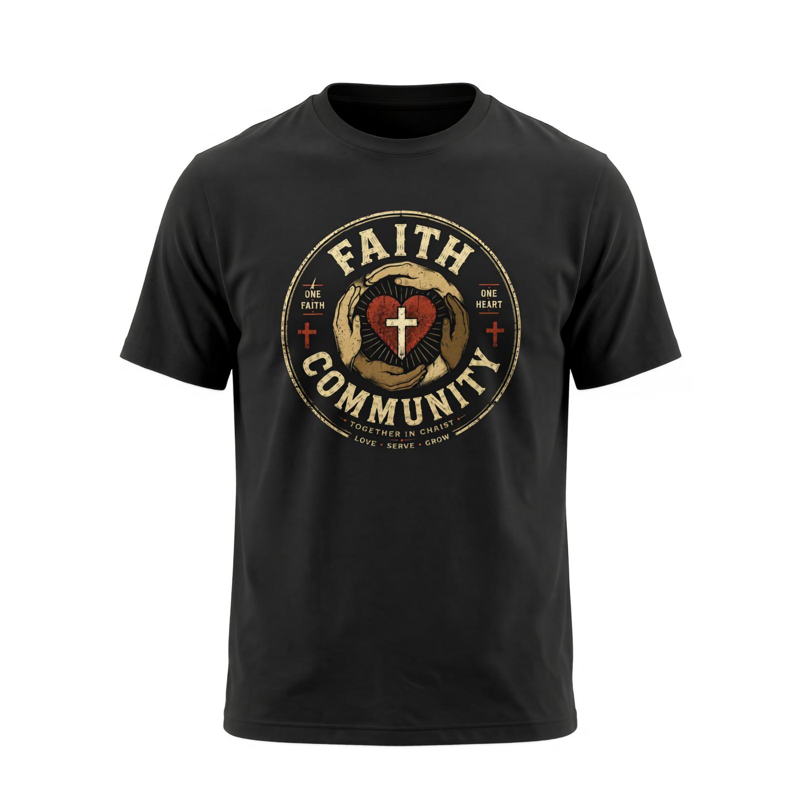 Men's Unisex Breathable Soft Cotton Graphic Print Christian Faith T-Shirt - Church Group Worship, Serve Mission Volunteer Religious Gift, Adult Sizes