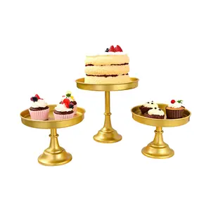 The 3-Piece Cake Stand Set for Every Celebration 8/10/12" Metal Trays — Weddings, Birthdays, Baby Showers & More Christmas Cream Cake Decorations Cupcake Holder Round