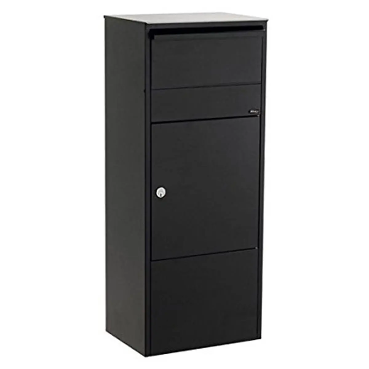 QualArc ALX-800-BK Allux 800 Galvanized Steel Locking Mail Parcel Box, Black