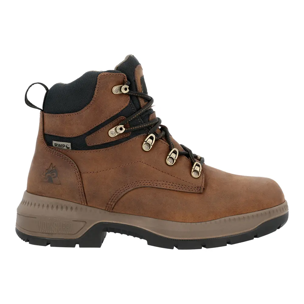 Rocky Mens Worksmart 6 Inch Waterproof Composite Toe Work/Duty - Brown Rocky Mens Worksmart 6 Inch Waterproof Composite Toe Work/Duty - Brown