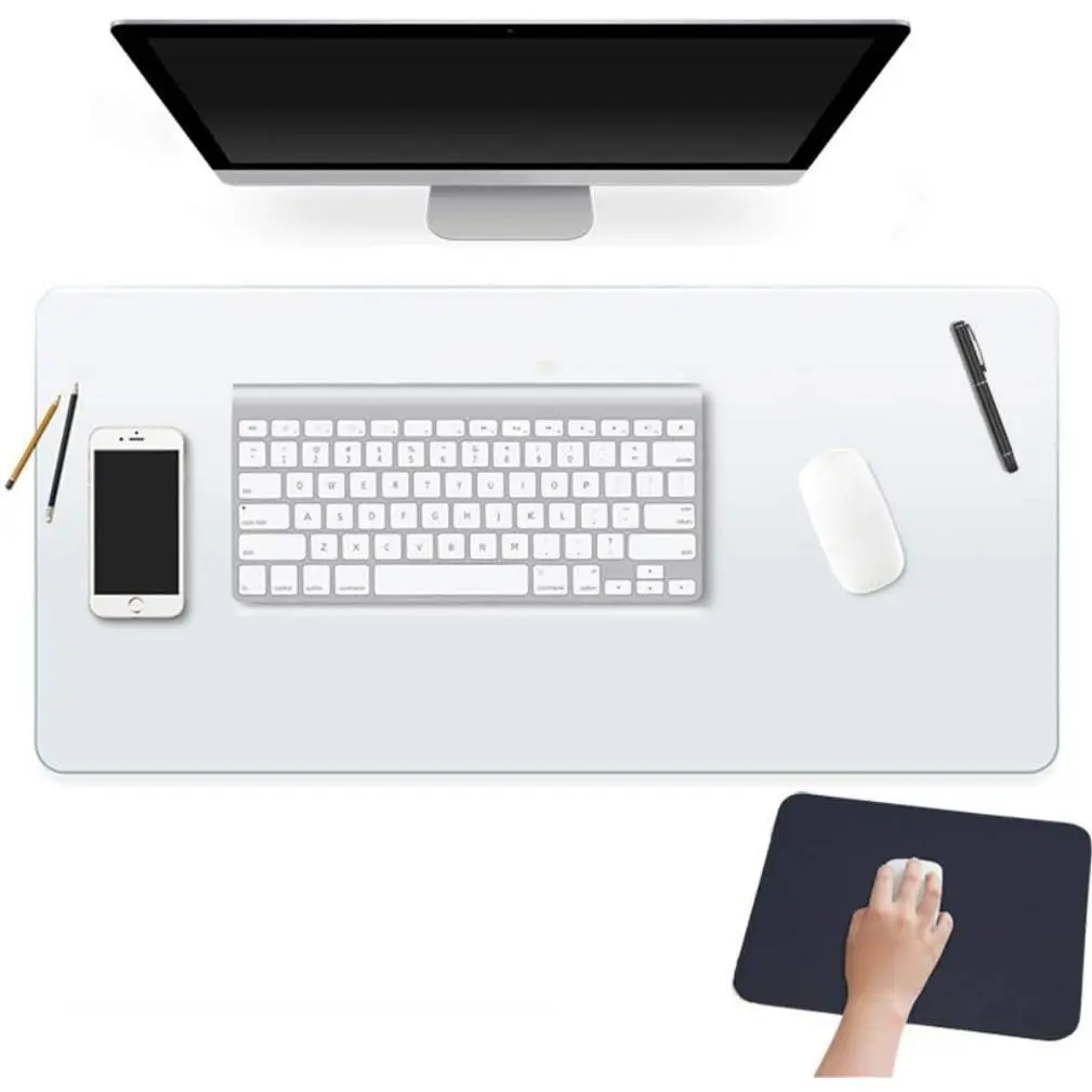Clear Desk Pad Blotter on Top of Desks Office Table Protector Laptop Computer Keyboard Desktop Plastic PVC Transparent Non-Slip Desk Writing Mat Organizer  Pad Included  16 X 32 Inches