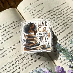 Black Girl Loves Books Griptok, Book Lover Magnetic Phone Grip, Black Pride Accessory, Black History Gift For Her Magsafe Library Card sticky mount Stand Ring holder