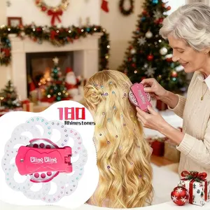 180 Gems + Gem Stamper | Bling Bling Sparkle Gem Stamper Set for Hair, Nails & Accessories – Creative Family Fun, Press & Stick, Lightweight & Portable