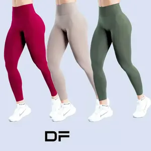 DF~Comfortable yoga wear with zero-feel texture  Dynamic Leggings for Women, Seamless Yoga Pants, Ribbed Low-Waist Fitness Leggings, High-Stretch Workout Tights