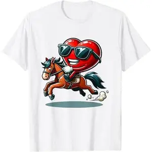 Funny Horse Valentines Day Horses Heart Men Women Boys Girls T-Shirt