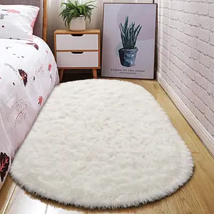 Ultra Soft Washable Shaggy Rug - Non-Slip Oval Carpet for ,  Bedroom &  Decor (2.6x5.3ft Creamy) | Plush  Floor Mat for Cozy Living Spaces