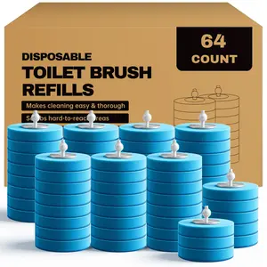 VacLife Disposable Toilet Wand Refills 64/96-Count Sponge Heads Deep Cleaning Disposable Toilet Brush Replacement Heads for Bathroom Toilet Bowl Cleaner