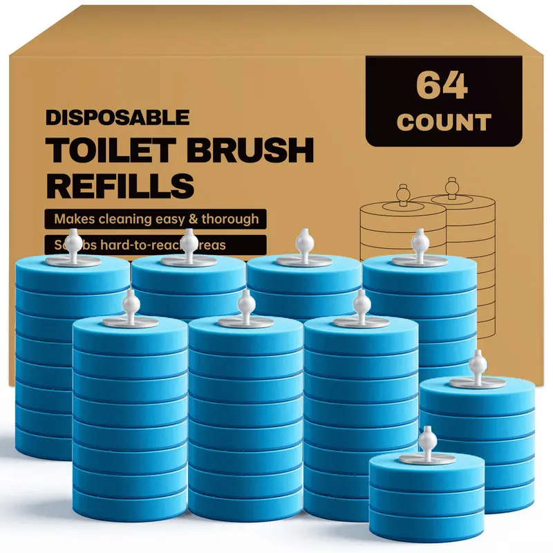 VacLife Disposable Toilet Wand Refills, 64/96-Count Deep Cleaning Sponge Heads, Household Home Cleaning Products with Deeper Clean & Fresh Every Time, Accessories for Cleaning Toilet Brush & Plungers