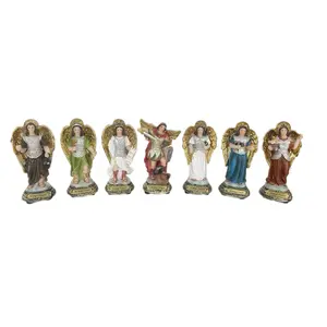 Seven Archangels Estatua New Coming Complete Set of Seven Angels Set Collection 4 Inch