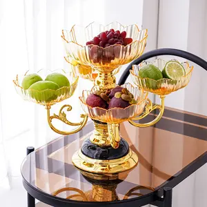 European Luxury Plastic Fruit Tray, Modern Luxurious Serving Platter, Smooth Surface, Durable Material, Ideal for Home, Hotel, Party, Gift