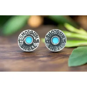 Retro Western Shotgun Shell Stud Earrings