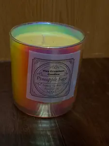 Pineapple Sage 8oz Soy Candle- Rainbow Jar