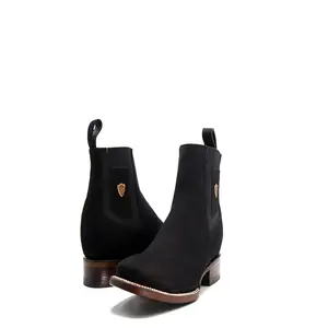 2762601 - Men's Vaquero Signature Chelsea Plain Wide Ankle Toe Boots (Nobuck Black)