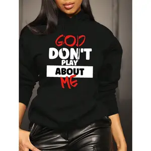 Women's Front Slogan Letter Print Hooded Sweatshirt,Long Sleeve Tops Graduation,Back To School Outfits,Graduation,Teacher Outfits For Women,Back To School Pullover Fall Outfit