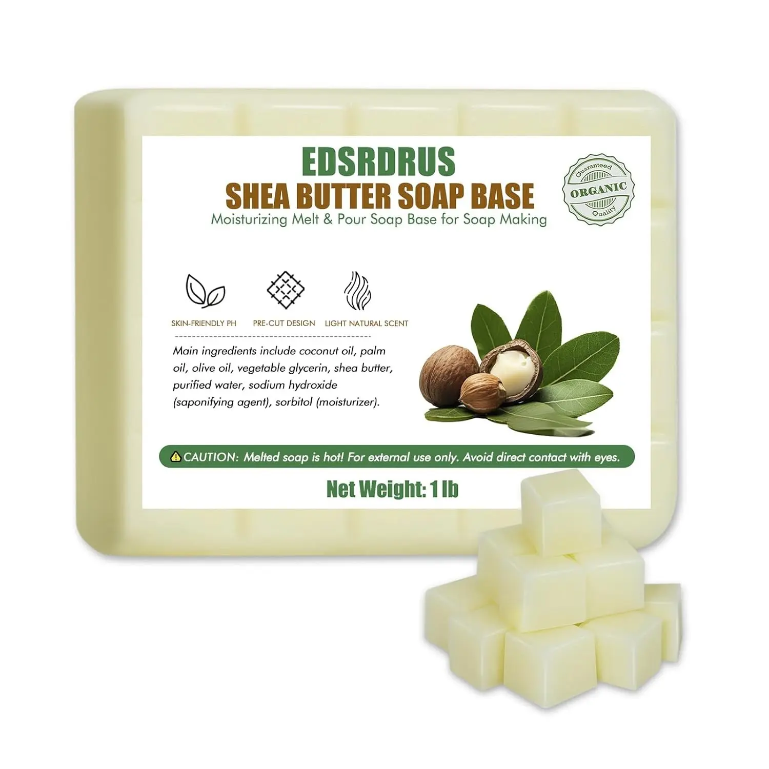 1lb Scent Soap Base DIY Handmade with Shea Butter & Coconut Oil, Moisturizing Melt and Pour Soap Base