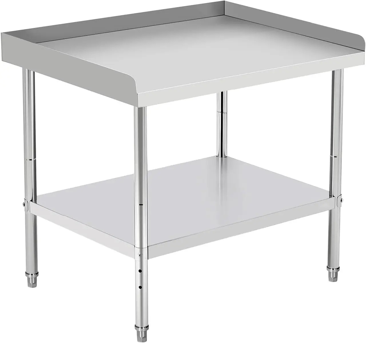 Gaomon Durable Stainless Steel Outdoor Grill Table - 36"x24"x30" NSF Certified Stand Table, 400 lbs Capacity, Adjustable Legs, 3-Sided 2" Edge Baffle, Easy-to-Clean, Assembly Required for Outdoor Use