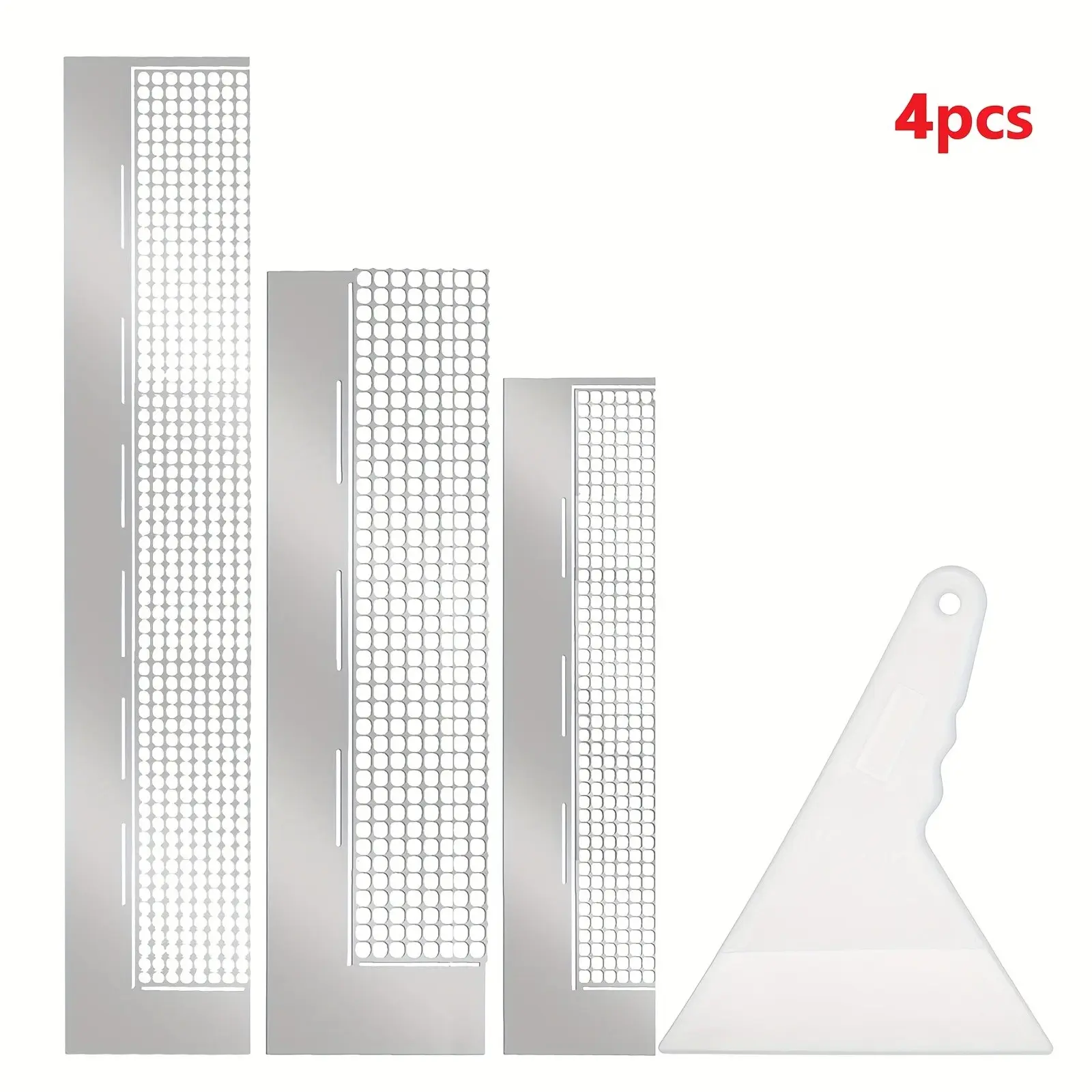 Diamond Drawing Ruler Set 4 Pieces Stainless Steel Grid Rulers 5D Diamond Drawing Tools with 240/360/520 Blank Grids DIY Accessories Diamond Art Tools