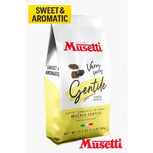 Musetti Gentile 100% Arabica Italian Coffee Beans Premium Roast – 500g / 17.6oz