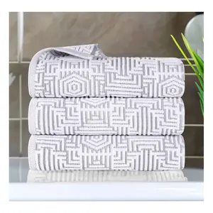 Superior Cotton Jaq Plush Soft Absorbent Bath Towel Set of 3