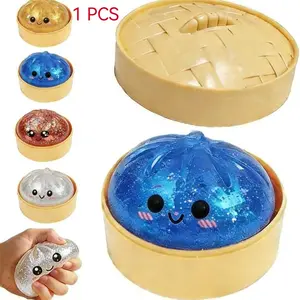 Shiny Powder Dumplings Soft Plush Package, Portable Non-Stick Stress Relief Toy, Stress Ball, Giant Shiny Powder Dumplings Squeeze Bounce Fun Decompression Kawaii Squishies