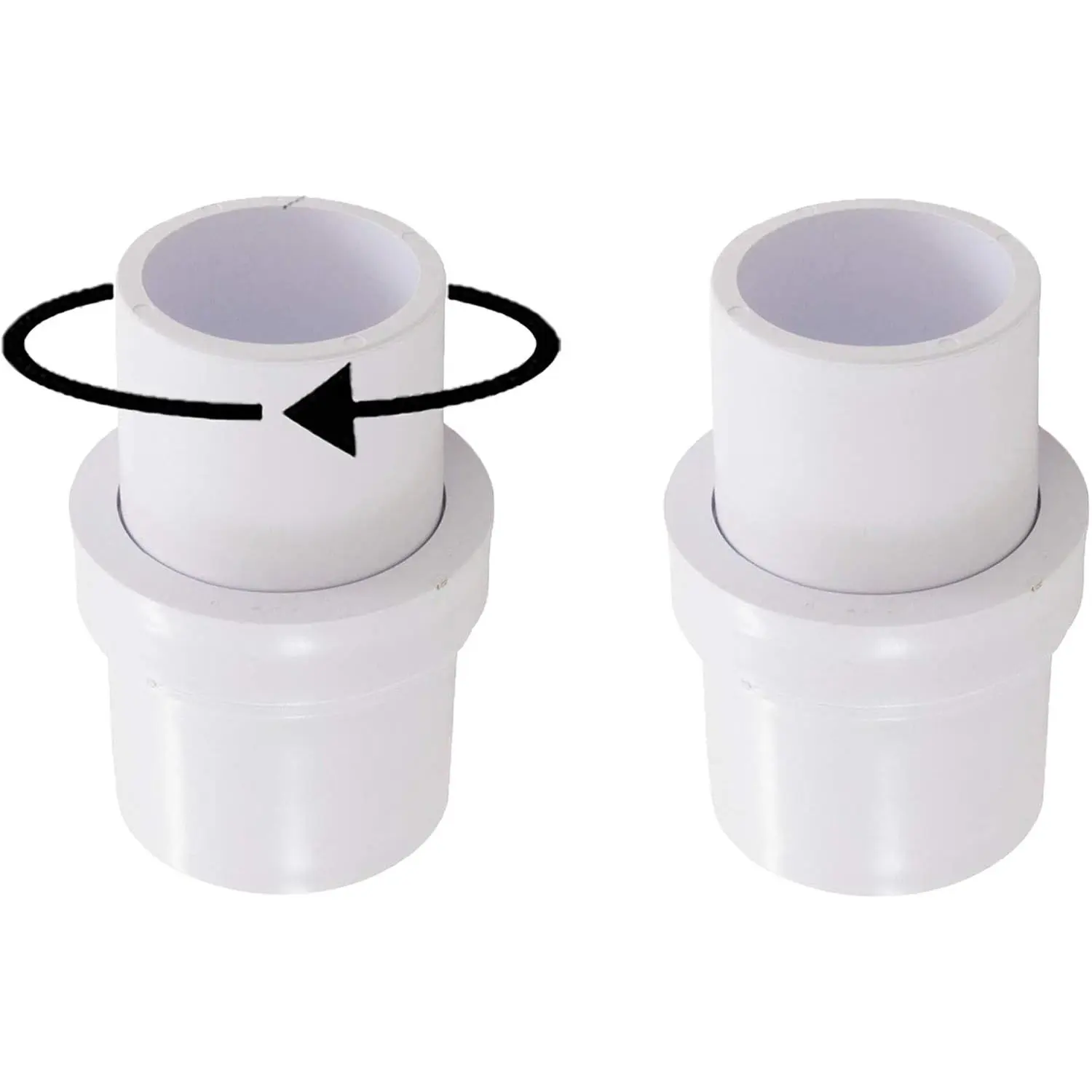 1-1/2" Pool Vacuum Head Swivel Adapter Connector for Manual Vac Vacuum Head Replace Pentair R201566 258 Hose Swivel Adapter (2 Pack)