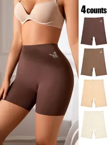 Women's Butterfly Print High Waist Boyshorts, Breathable Comfortable Seamless Panty for Daily Wear, Women's Underwear for All Seasons, Seamless Garments, Seamless Crotch Design