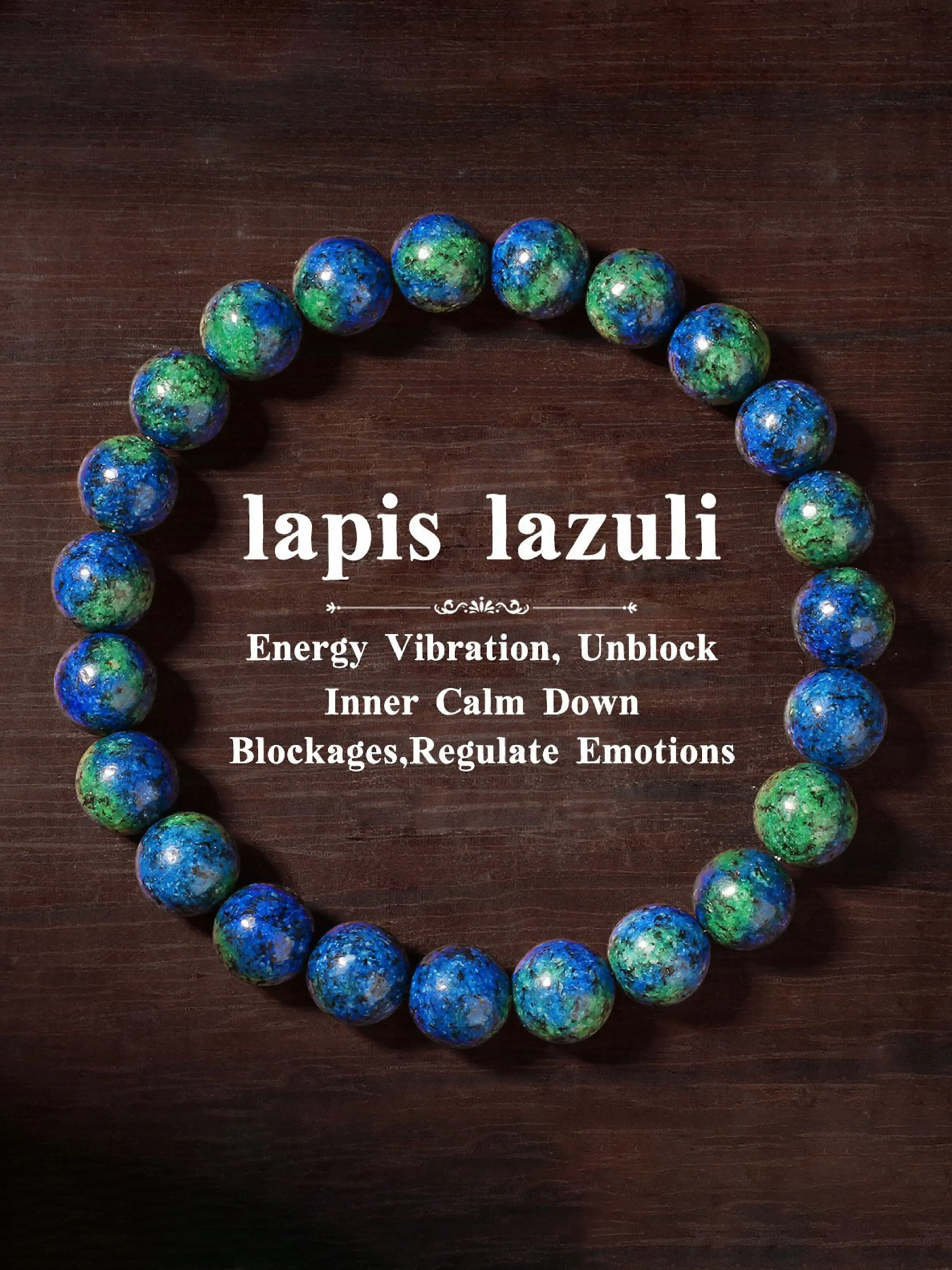 Handmade Lapis Lazuli Crystal Beaded Bracelet, High Quality Exquisite Bracelet, Unisex Fashion Accessory for Daily Wear, Meditation and Energy Healing Gift