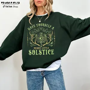 Vintage Have Yourself A Merry Little Solstice Sweatshirt, Pagan Yule Christmas Sweater, Witchy Winter Solstice Gift