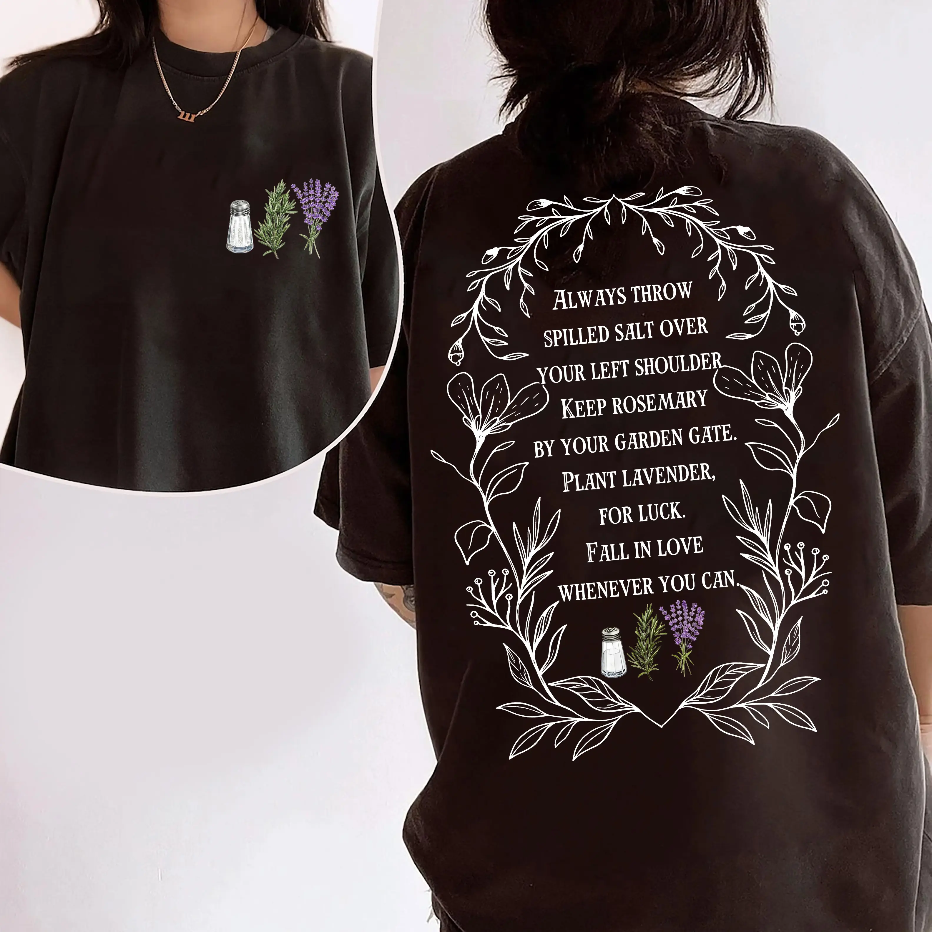 Practical Magic Quote 2 sides Shirt, 90s Vintage Salt Rosemary Lavend Practical Magic Sweatshirt, Salt Rosemary Lavender Tshirt, Shirt Gift for Fan