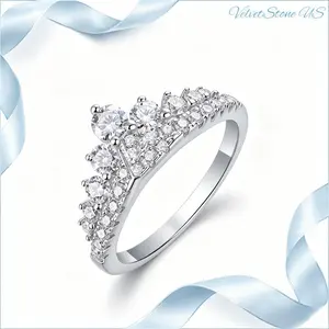 Girls' Personalized Heart Shape Ring with Moissanite Gemstone, Non-Fading Closed Band Children's Jewelry Accessory