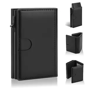 RFID Blocking Slim Wallet for Men - Minimalist Pop-Up Card Holder with ID Window & Cash Slot,Ideal Gift for Men
