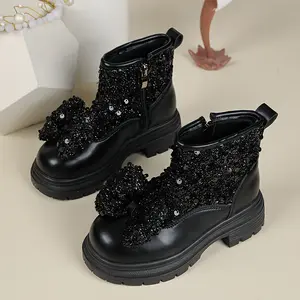 Girls' - Mid-Calf Boots with Zipper Closure - Shiny PVC Sole Winter Boots, Parties, Outdoor - Lightweight big kids & ( to Teen)