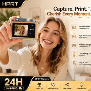 HPRT 3-IN-1 Camera: Digital Camera + polaroid camera + Instant Photo Printer -Retro CCD , for Wedding & Party , Khaki, Zink 2x3” Sticky-Back PhotosSupport AR Video Printing, Vintage Photography Style, Mother's Day Gift, Birthday Gift,