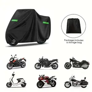 1PC heavy-duty 210D Oxford cloth motorcycle cover - anti-theft reflective strip, with keyhole design, all-weather protection, Universal Fit, suitable for most motorcycles, durable motorcycle accessories, motorcycle protection