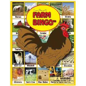 Lucy Hammett Farm Bingo 6 Picture Boards, 42 Cards & Bingo Chips, All Ages