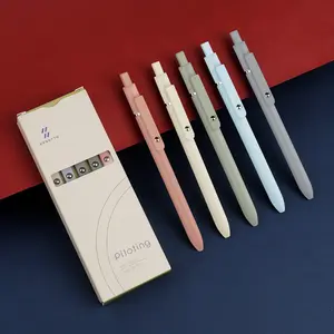 5-Pack Morandi Gel Pens Set, Smooth Writing Pens, Fast-Drying Rollerball, Fine Tip 0.5mm, Retractable High-End for Home School Office Writing