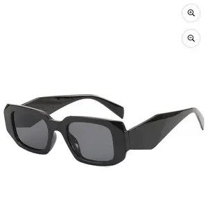 Trendy fashionable rectangle sunglasses diamond side