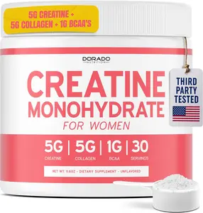Creatine for Women 5g + 5000mg Collagen + 1000mg BCAA 2:1:1 | Unflavored Powder 30 Servings | Non-GMO Gluten-Free USA Made